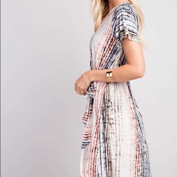 Gorgeous Striped Wrap Dress 👗Brand New WT - Picture 3 of 8